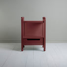  Slumber Red Bedside Table, Front View - Nicola Harding & Co. 