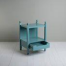  Slumber Bedside Table, Turquoise Blue, With Open Drawer - by NiX  