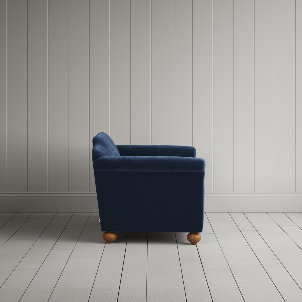 Side View of Dolittle Big Love Seat in Classic Corduroy Dark Blue