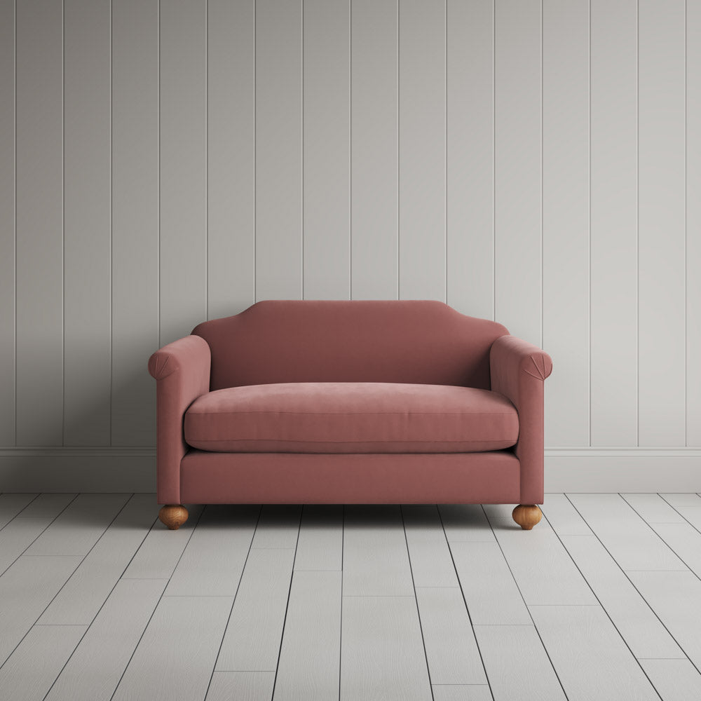  Dolittle Big Love Seat in intelligent velvet rose, front view by NiX. 