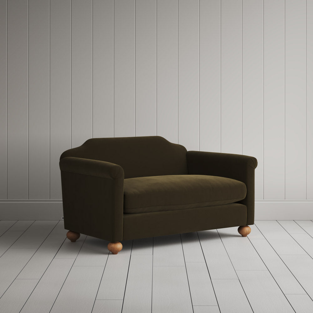  Dolittle Big Love Seat in intelligent velvet seaweed, angled view by NiX. 