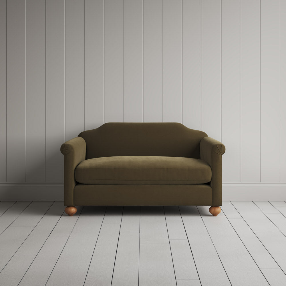 Dolittle Big Love Seat in intelligent velvet sepia, front view by NiX.