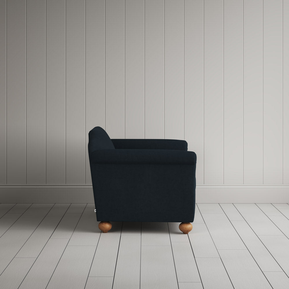  Dolittle Big Love Seat laidback linen midnight, side view by NiX. 