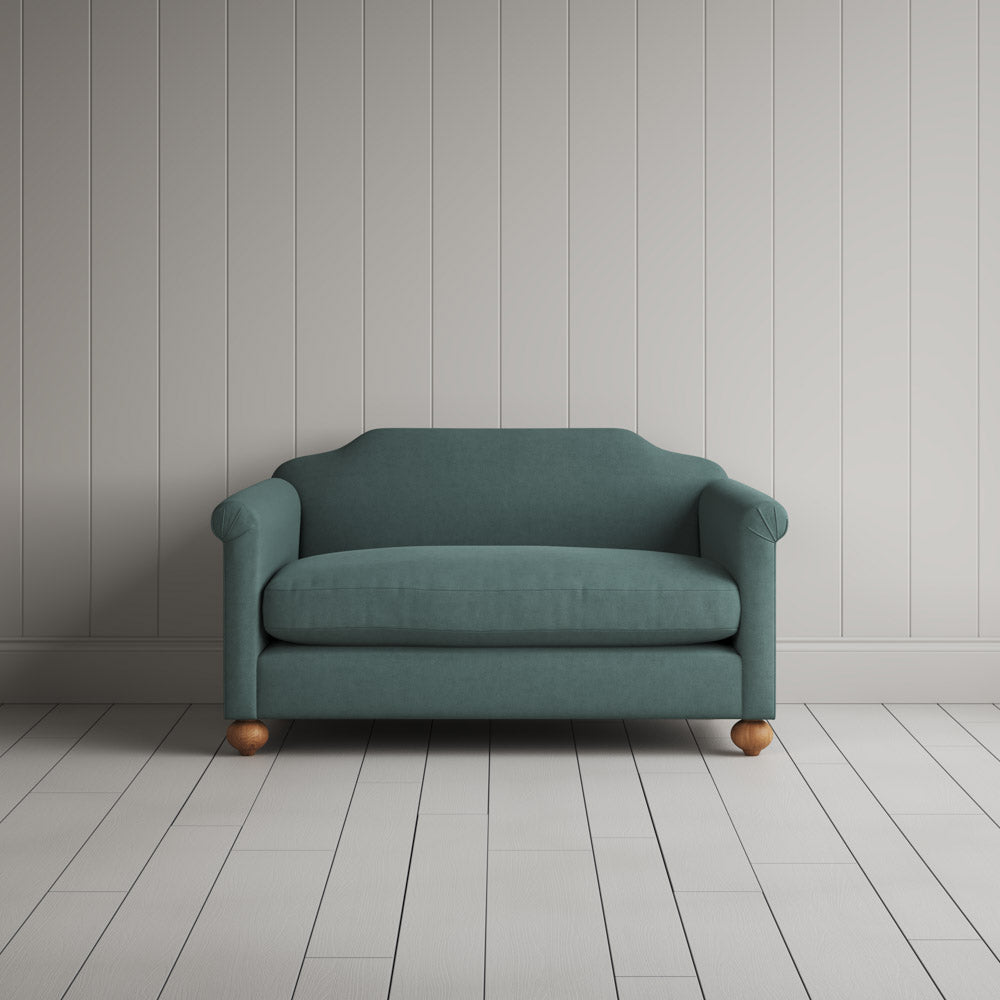  Dolittle Big Love Seat in laidback linen mineral, front view by NiX. 