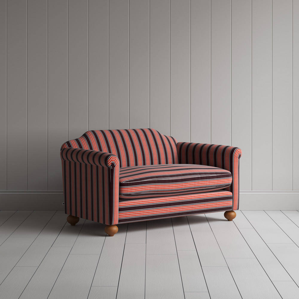  Dolittle Big Love Seat in flame regatta cotton, angled view by NiX. 