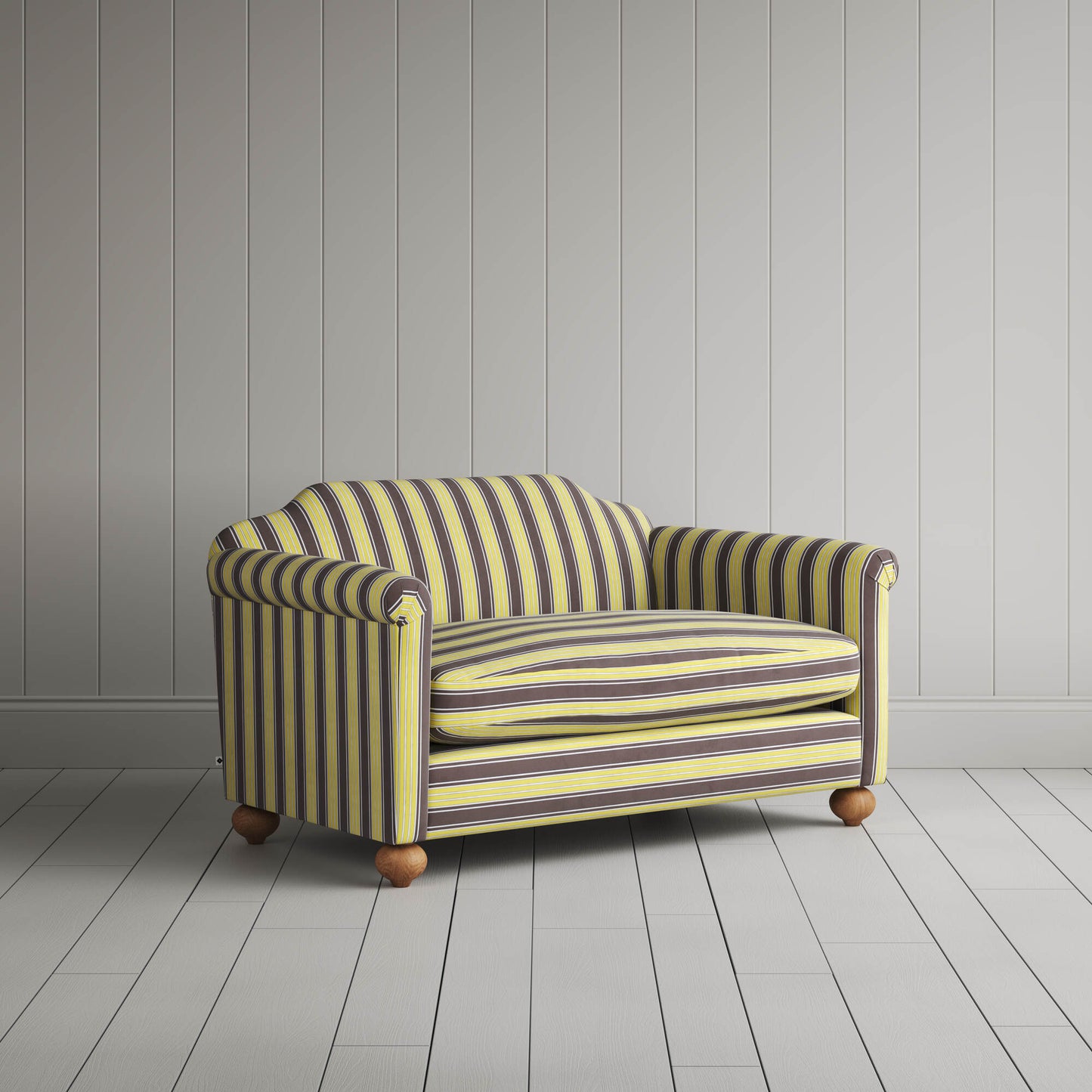 Dolittle Love Seat in Regatta Cotton, Custard