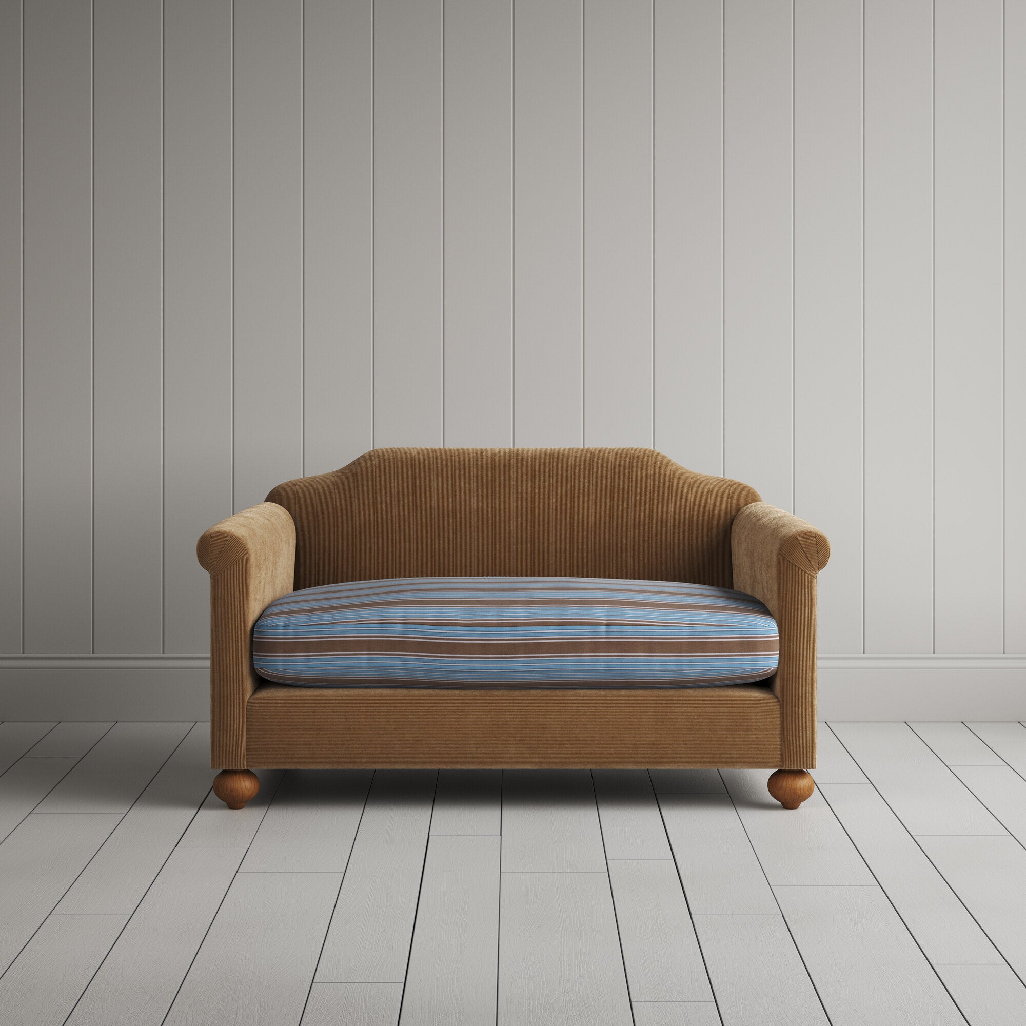  Dolittle BIG LOVE Seat in Classic Corduroy Stone Beige Frame and Regatta Blue Seat 