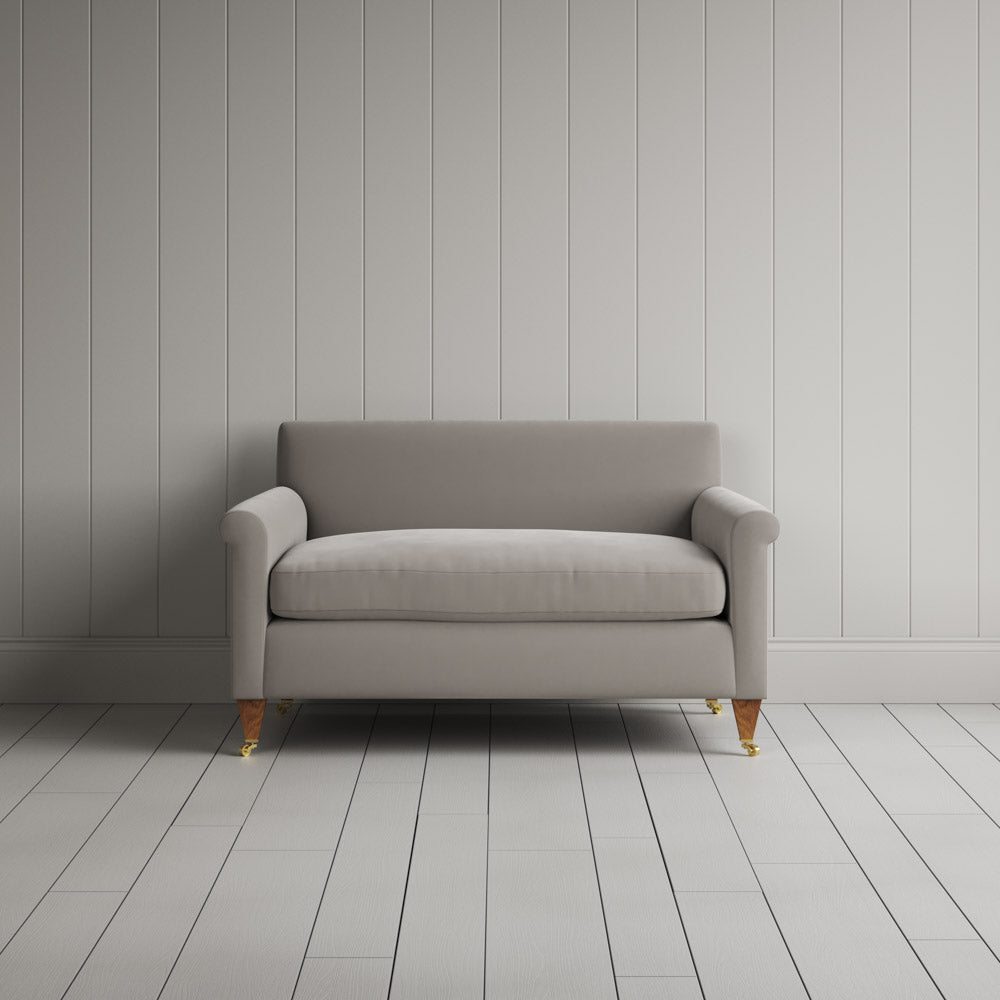  Front view of the Idler BIG LOVE seat in Moonstone Intelligent Velvet by Nix. 