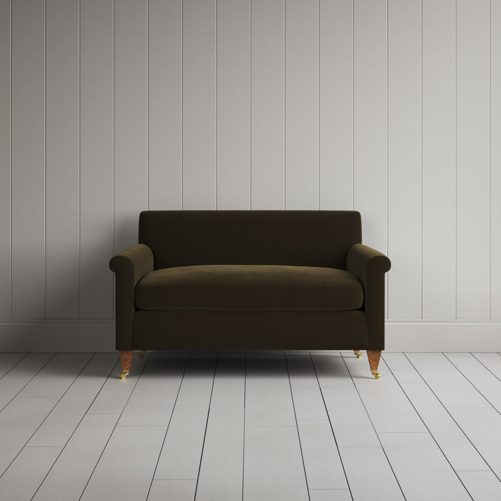  Front view of the Idler BIG LOVE seat in Seaweed Intelligent Velvet by Nix. 