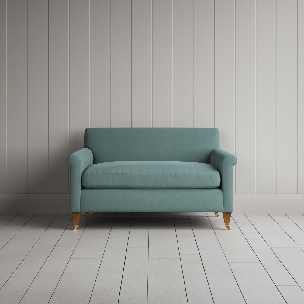  Front view of the Idler BIG LOVE seat in Cerulean Laidback Linen by Nix. 