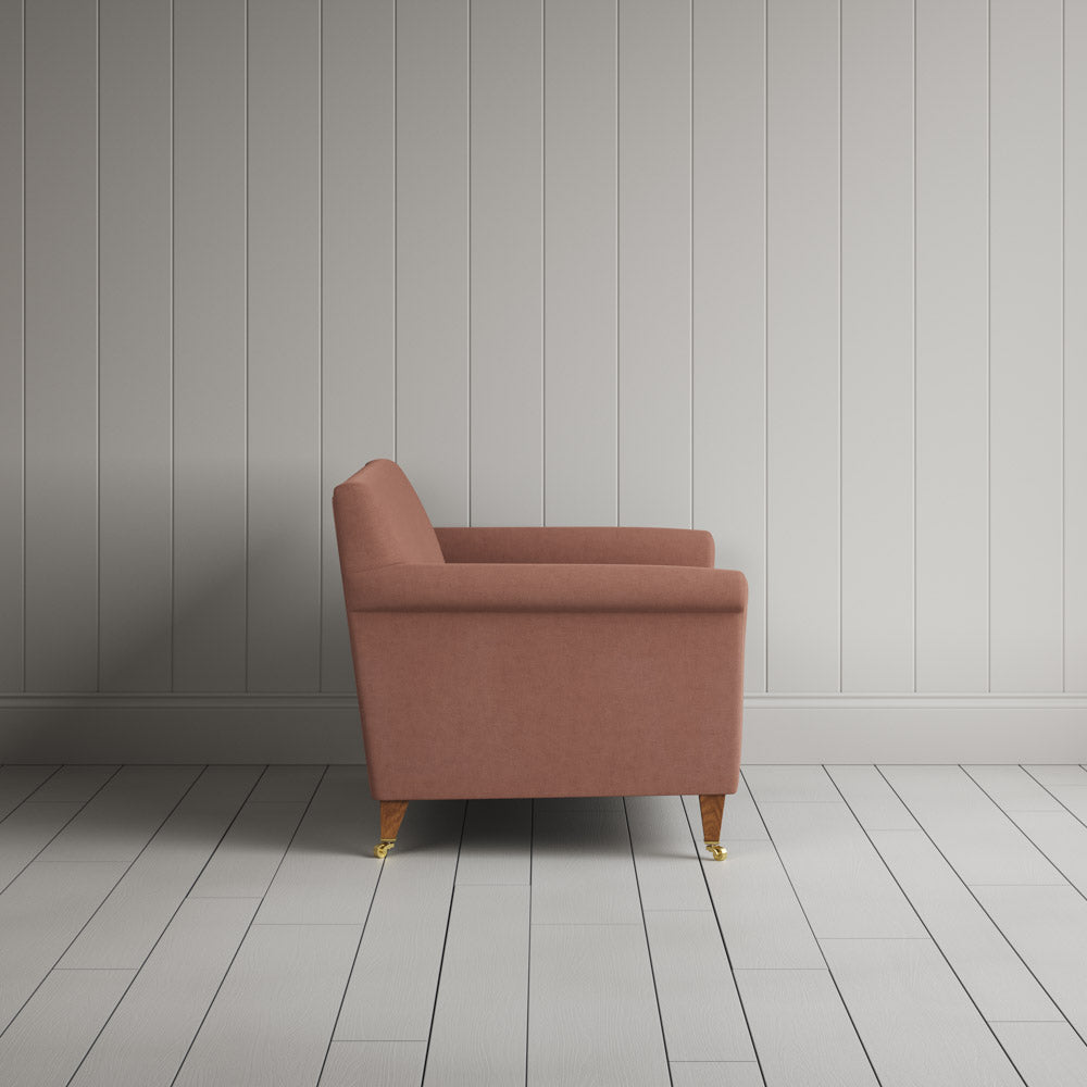 Side profile of the Idler seat in Roseberry Laidback Linen by Nix.