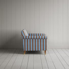 Profile view of the blue Regatta cotton love seat by Nicola Harding.