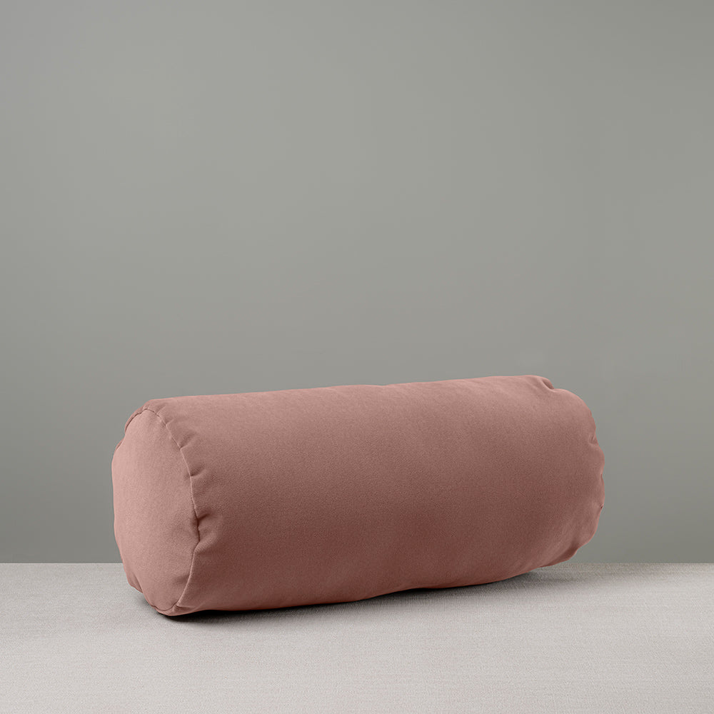 Bask Bolster Cushion in Intelligent Velvet, Dusky Pink