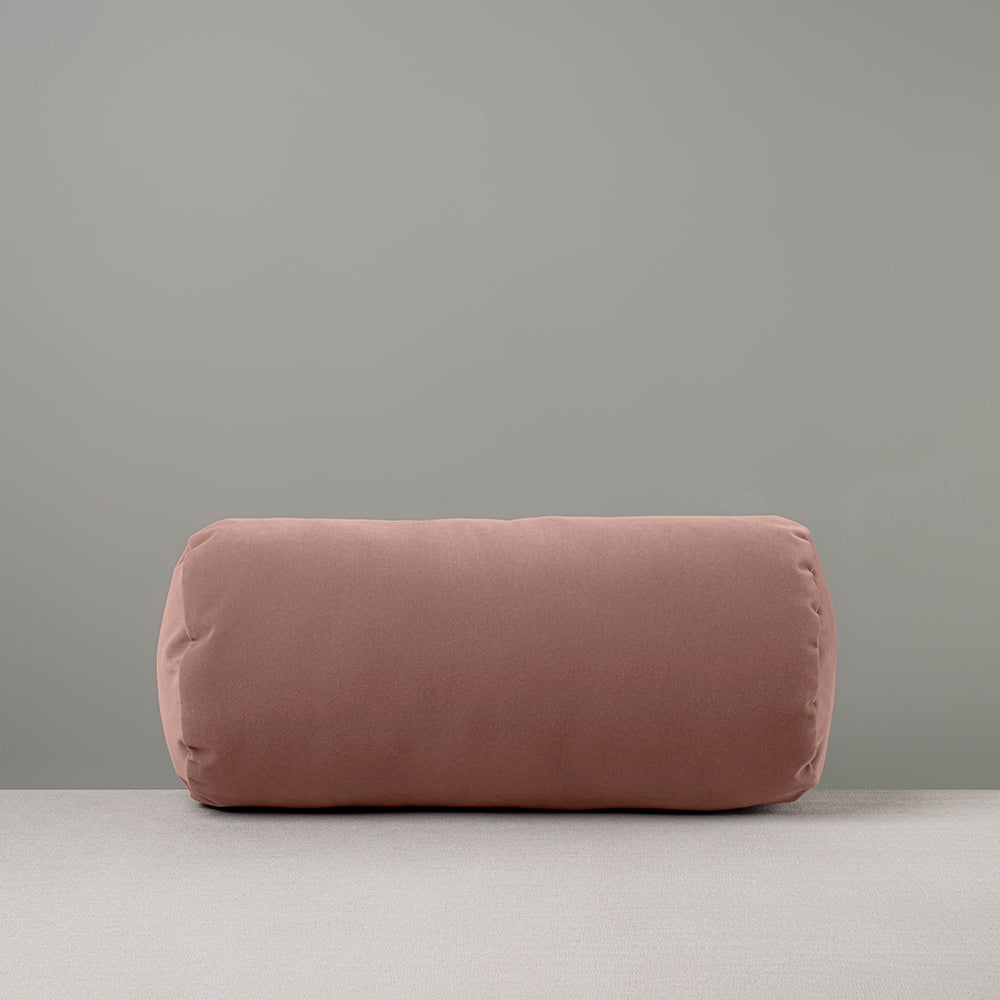  Bask Bolster Cushion in Intelligent Velvet, Dusky Pink 