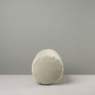  Side View of Bask Bolster Cushion in Intelligent Velvet, Moonstone - Nicola Harding 