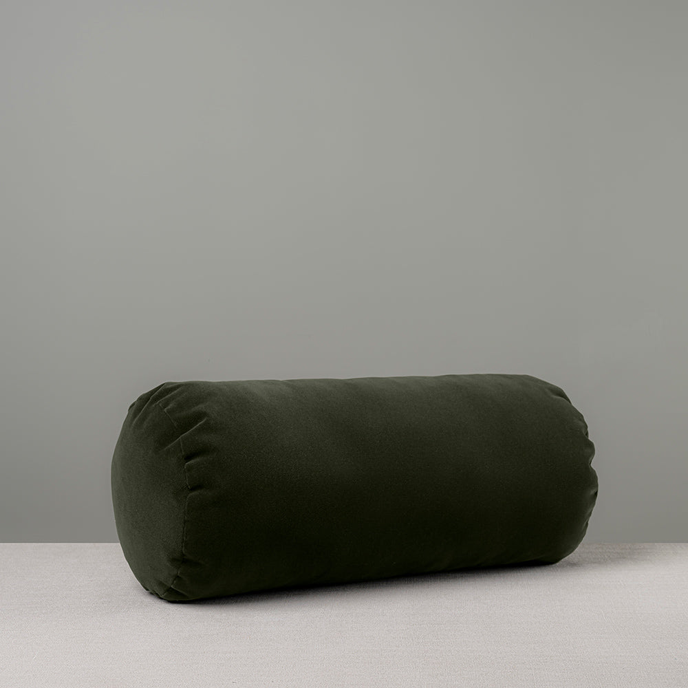 Bask Bolster Cushion in Intelligent Velvet, Seaweed
