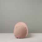 Side View of Bask Bolster Cushion in Laidback Linen, Dusky Pink - Nicola Harding 