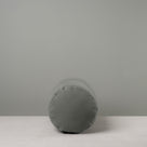  Side View of Bask Bolster Cushion in Laidback Linen, Shadow - Nicola Harding 