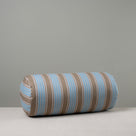  Bask Bolster Cushion in Regatta Cotton, Blue - Nicola Harding 