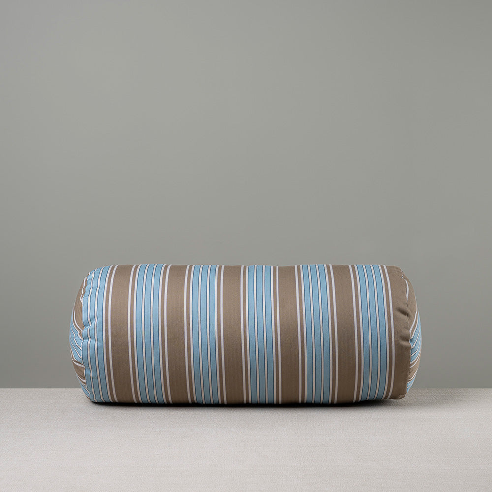 Bask Bolster Cushion in Regatta Cotton, Blue