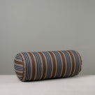  Bask Bolster Cushion in Regatta Cotton, Charcoal - Nicola Harding 