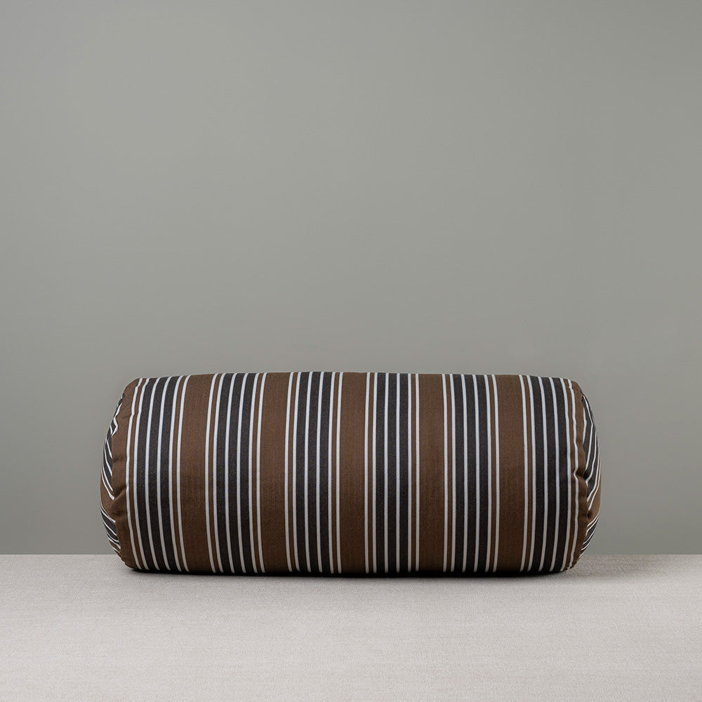  Bask Bolster Cushion in Regatta Cotton, Charcoal 