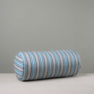  Bask Bolster Cushion in Slow Lane Cotton Linen, Blue - Nicola Harding 