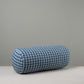 Bask Bolster Cushion in Well Plaid Cotton, Blue Brown