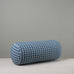image of Bask Bolster Cushion in Well Plaid Cotton, Blue Brown