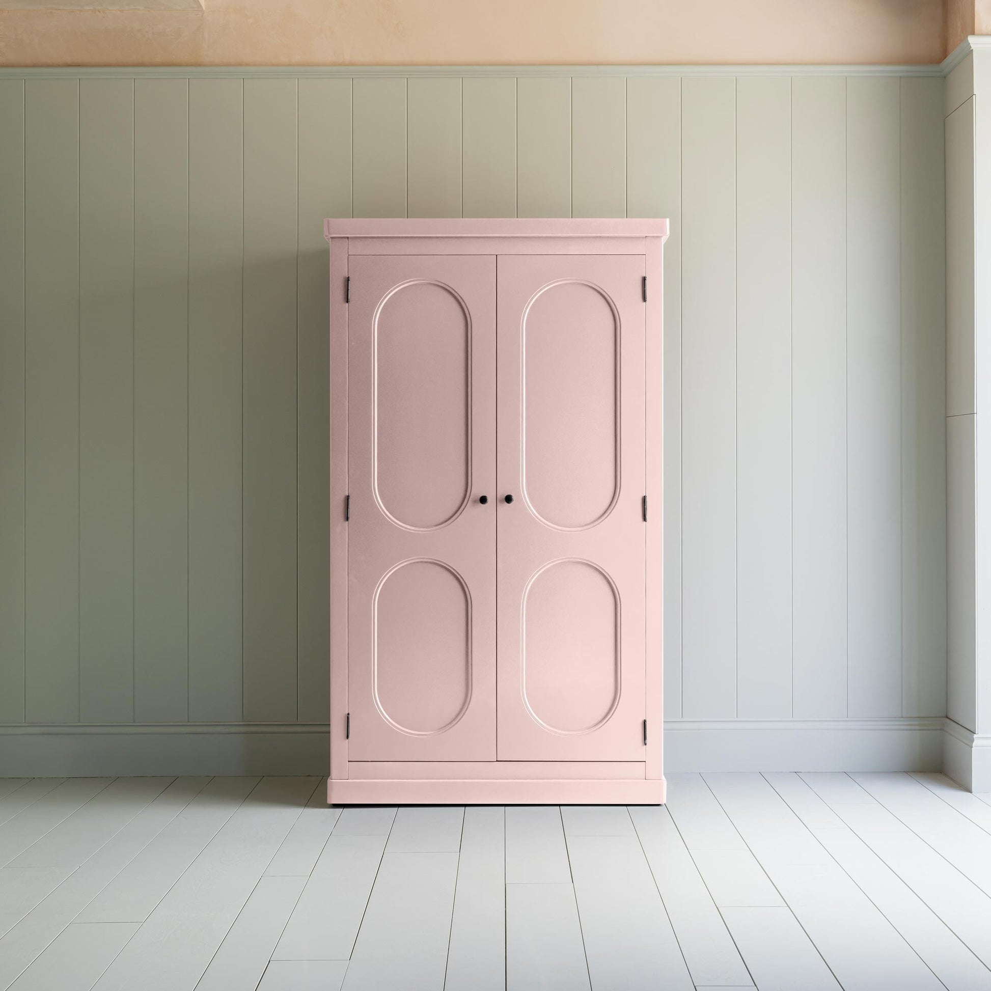 Glad Rags Wardrobe, Double Full Length Hanging, Powder Pink with Cerulean Blue With Closed Doors - By NiX