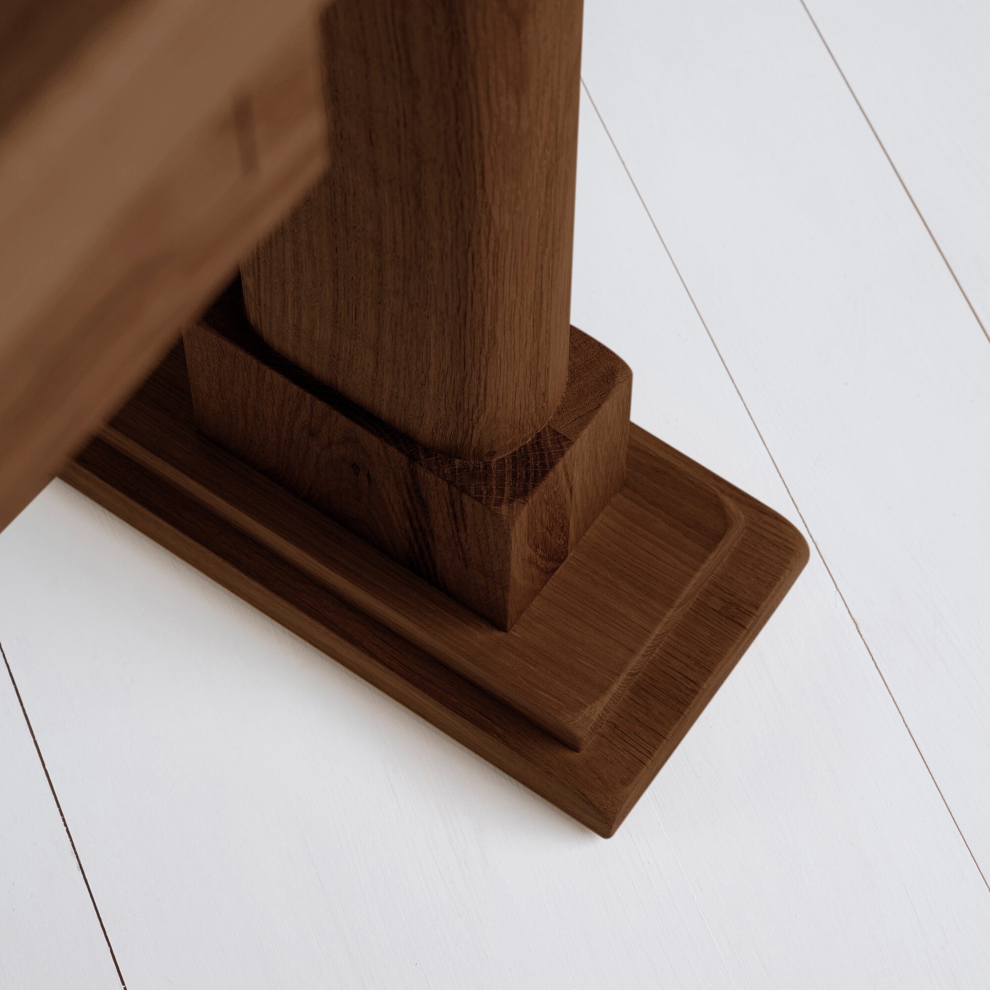  Foot Base Design of Keepsake Console Table, Smoky Stained Oak - By NiX 
