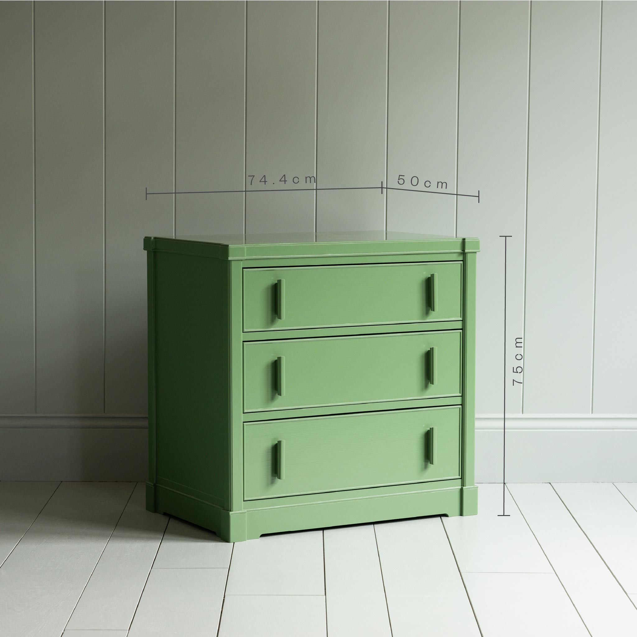  Shipshape Chest of Drawers, Sage Green With Dimensions in cm - By NiX 