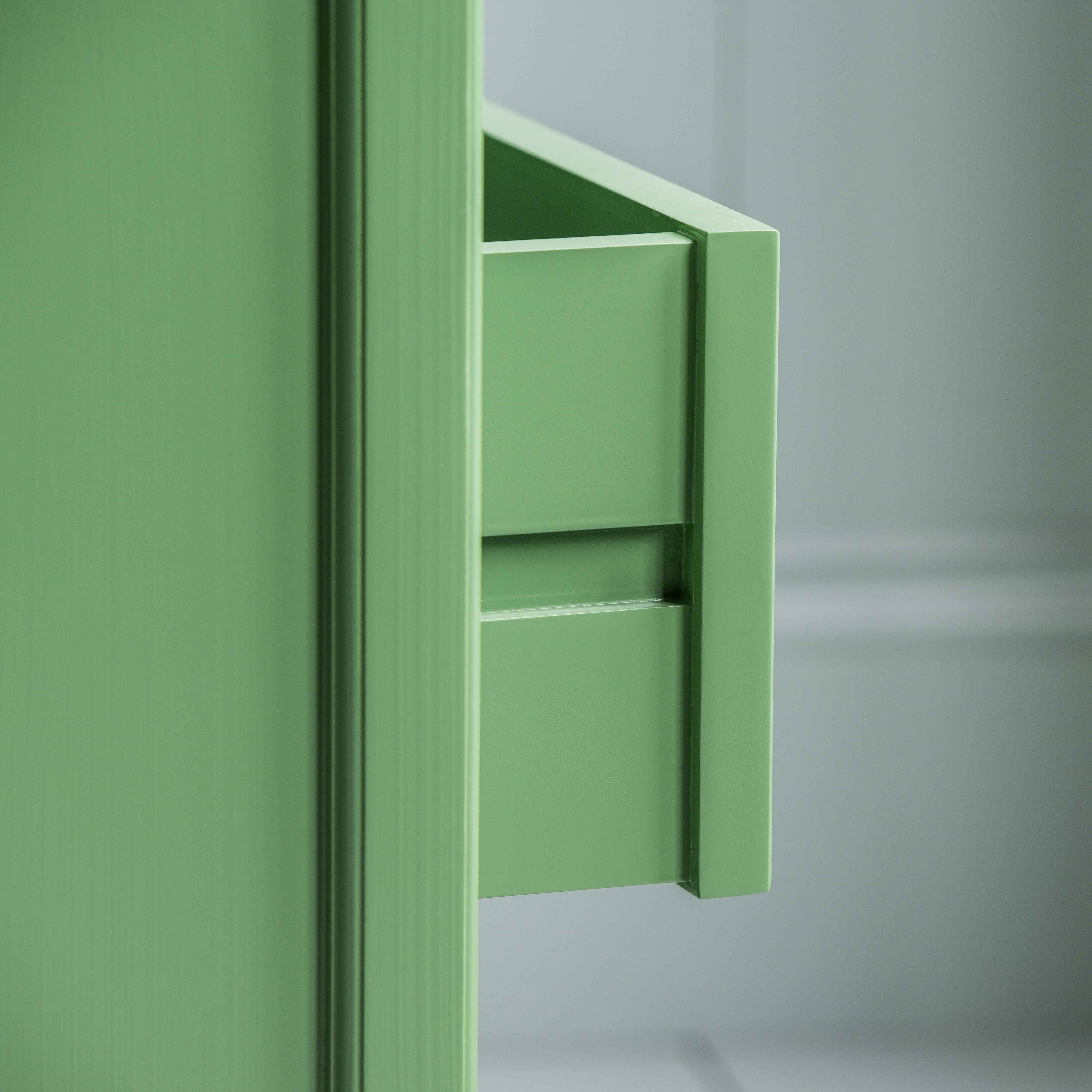  Shipshape Chest of Drawers, Sage Green With Opened Drawer Design - By NiX 