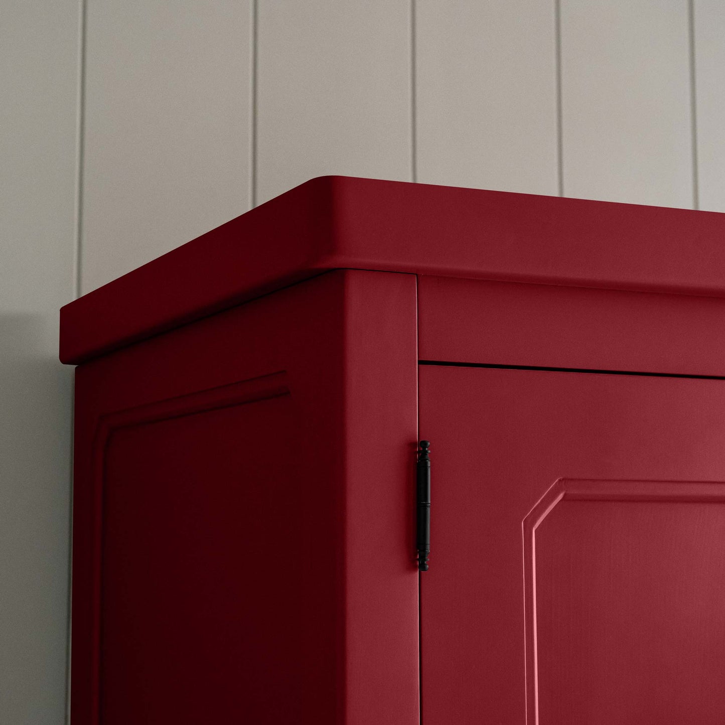 Clobber Wardrobe, Internal with Half Drawer, Berry Red with Powder Pink