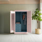 Clobber Wardrobe, Internal with Half Drawer, Powder Pink with Cerulean Blue