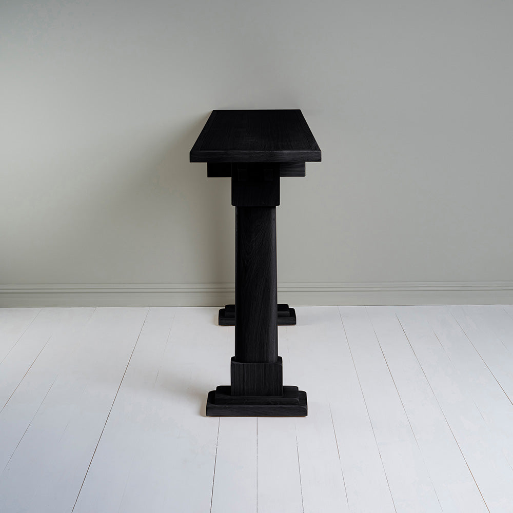 Side view of Keepsake Black Console Table - Nicola Harding & Co.