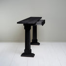  Side view with open drawer of Keepsake Black Console Table 