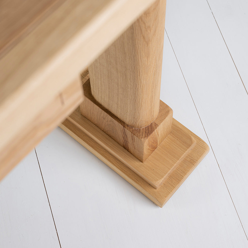 Foot Base Closeup of Keepsake Console Table, Oiled Oak - Nicola Harding