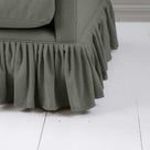  Detailed image showcasing a couch with a ruffled skirt, ideal for adding a hint of charm to your home furnishings - NiX by Nicola Harding 