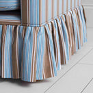  Curtain Call Love Seat in Regatta Cotton, Blue, Curtain Design Closeup - NiX 