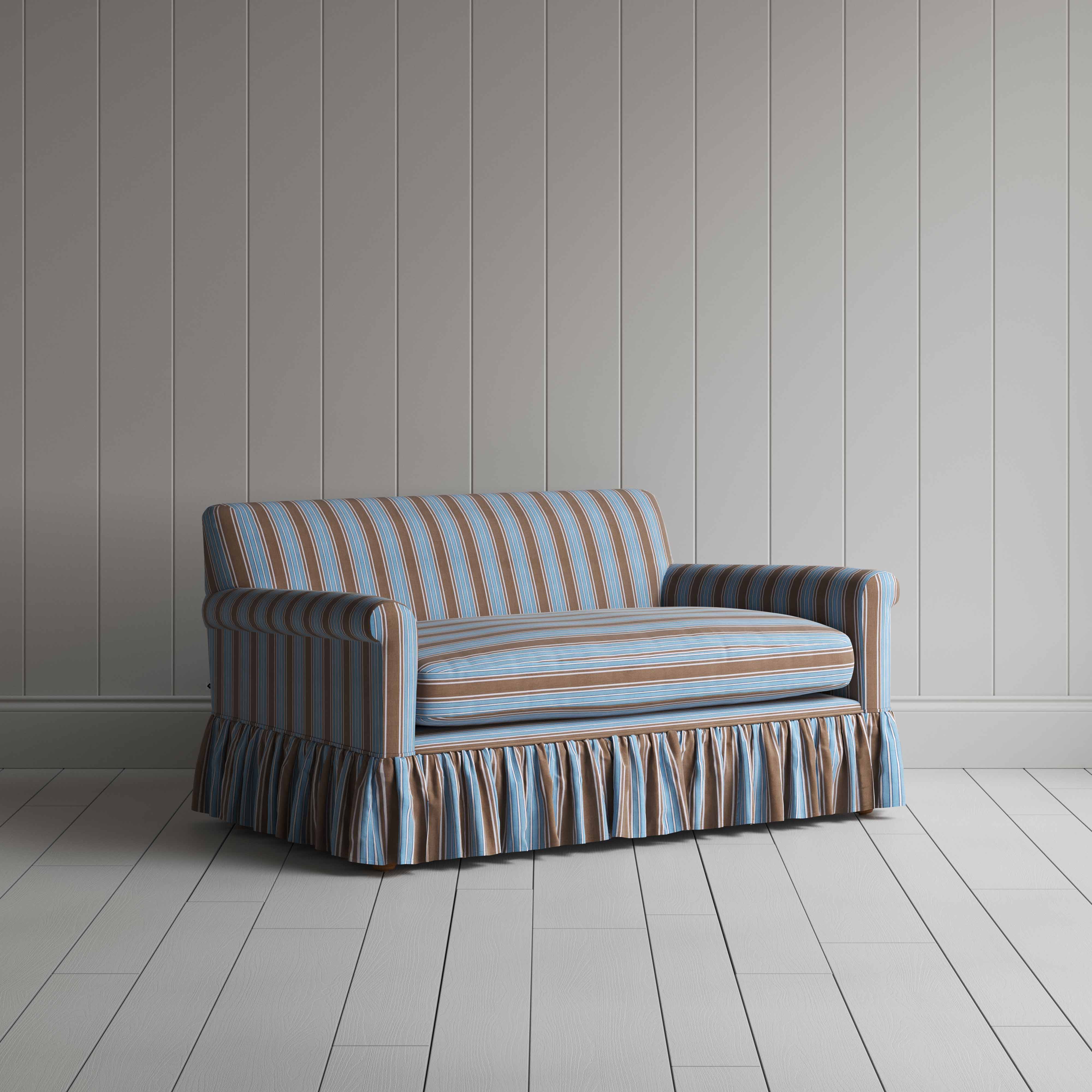  Curtain Call 2 Seater Sofa in Regatta Cotton, Blue 