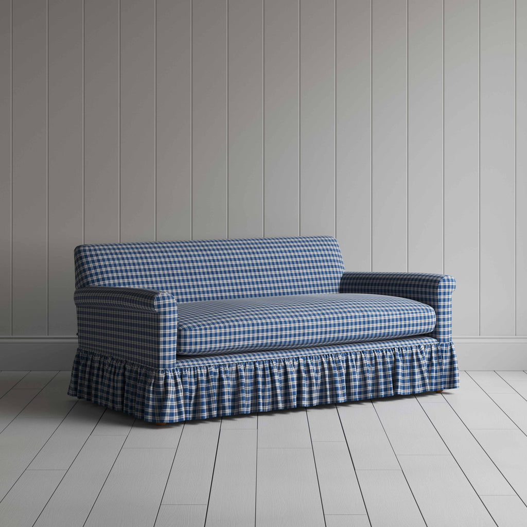  Curtain Call 3 Seater Sofa in Well Plaid Cotton, Blue Brown - Nicola Harding 