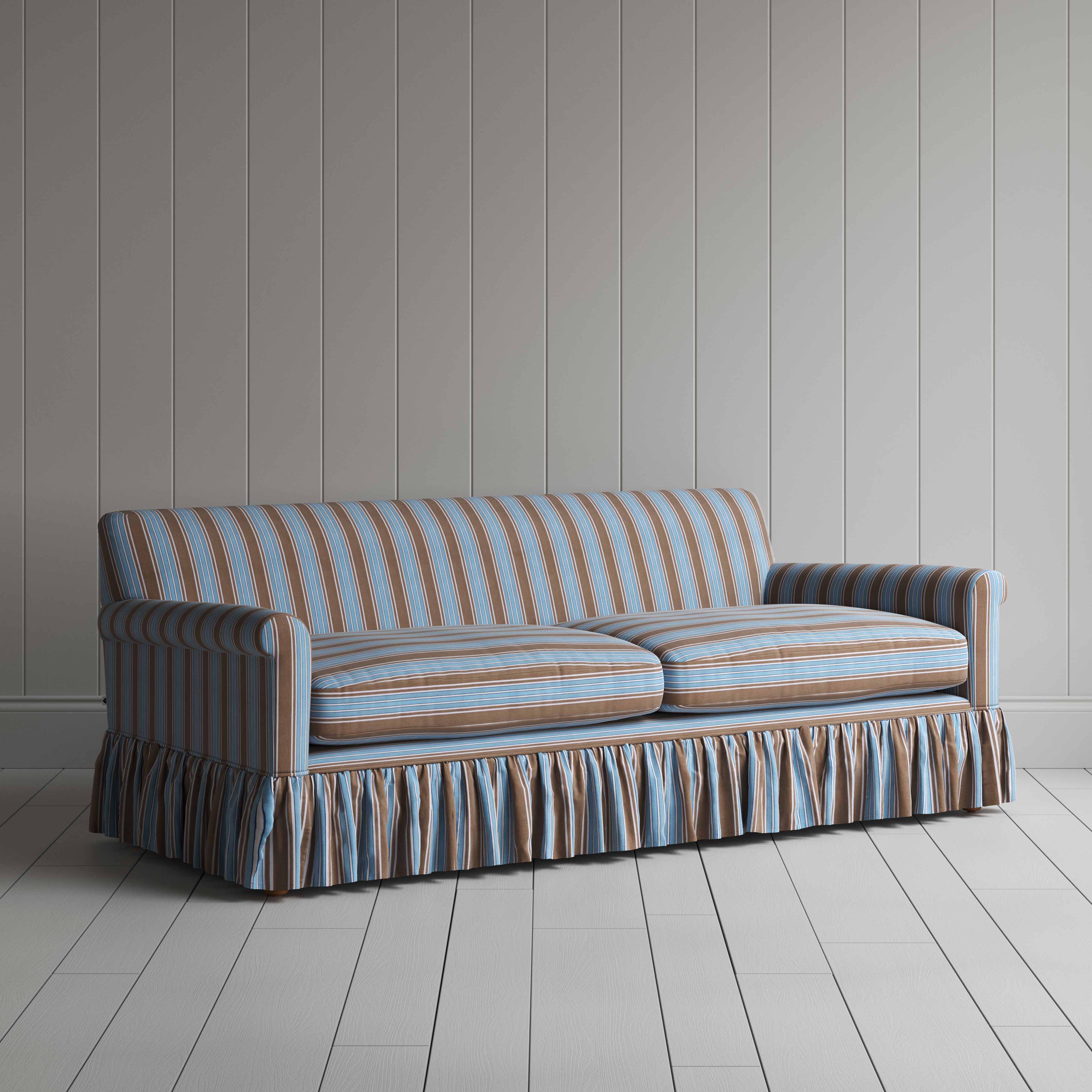  Curtain Call 4 Seater Sofa in Regatta Cotton, Blue 