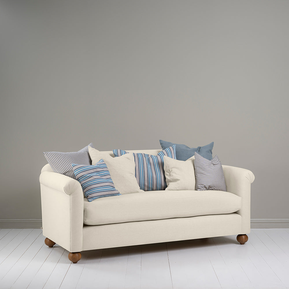  3 Seater Sofa in Laidback Linen White(Dove) With Cushions - Nicola Harding & Co. 