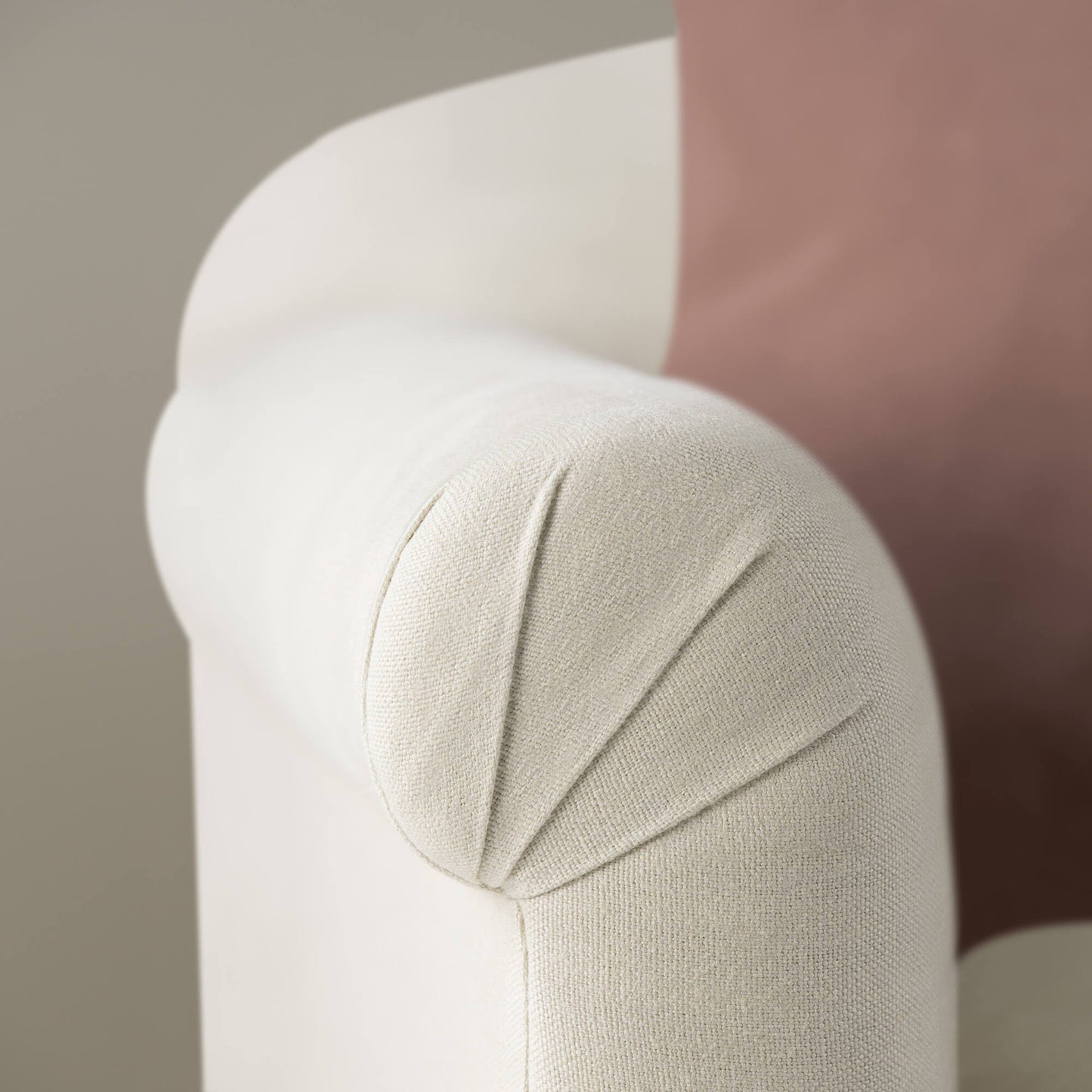 Dolittle Love Seat in Laidback Linen Dove Arm Close-up - NiX