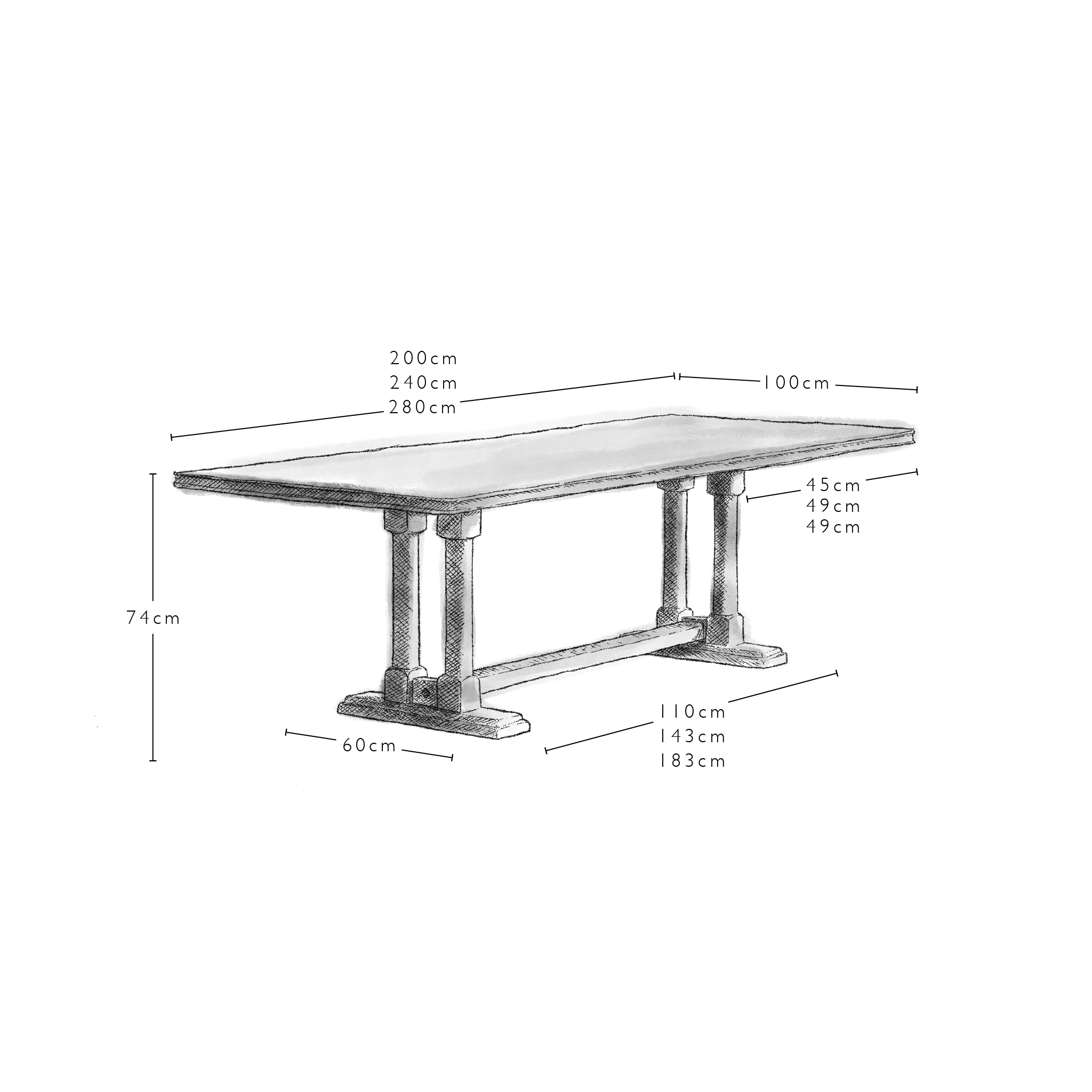  Tuck In Rectangular Dining Table in Oak 