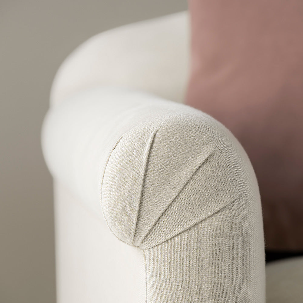 Dolittle 4 seater sofa in Laidback Linen Dove Arm Closeup - Nicola Harding