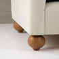  Dolittle 4 seater sofa in Laidback Linen Dove With Round Wooden Foot - Nicola Harding 