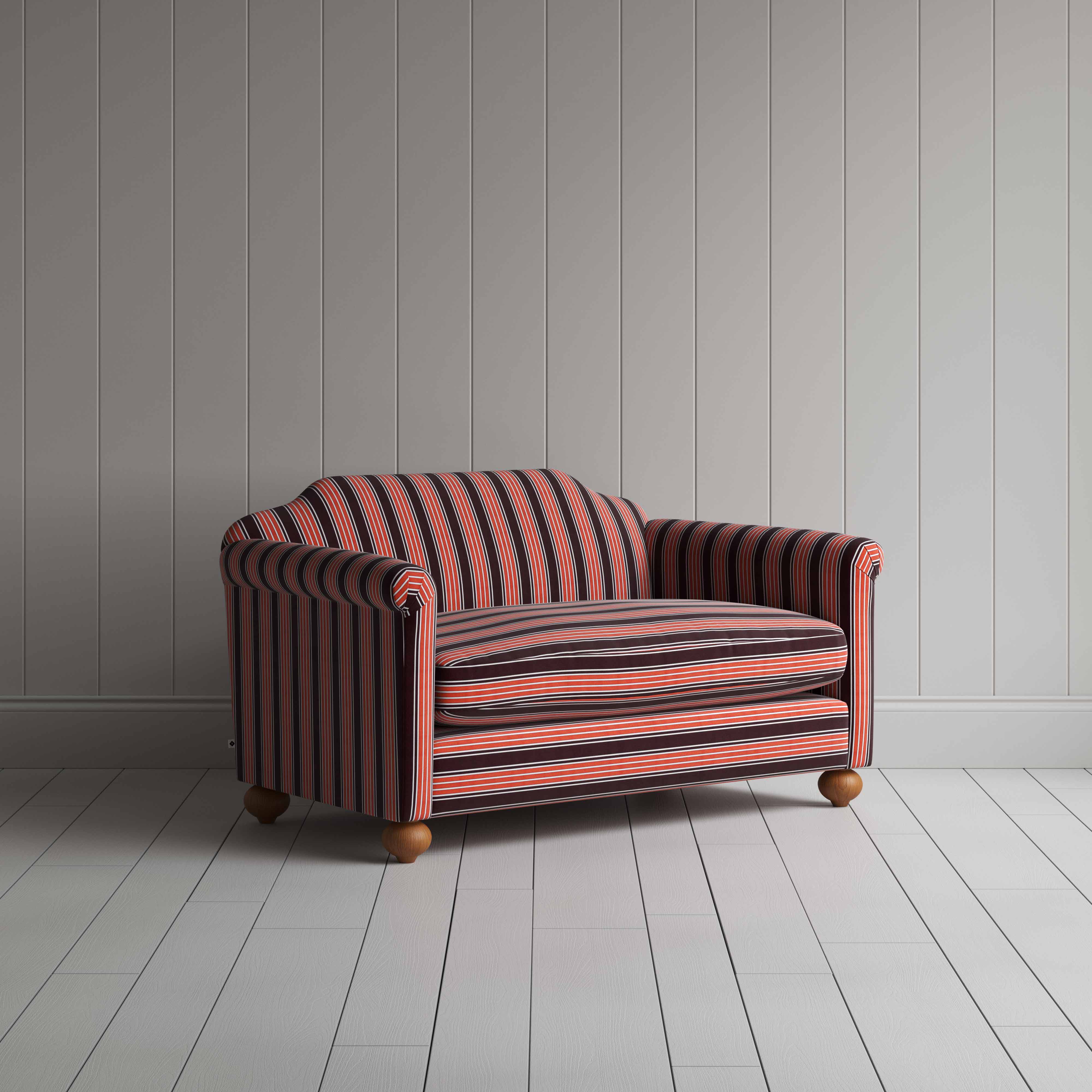  Dolittle 2 Seater Sofa in Regatta Cotton, Flame - Nicola Harding 