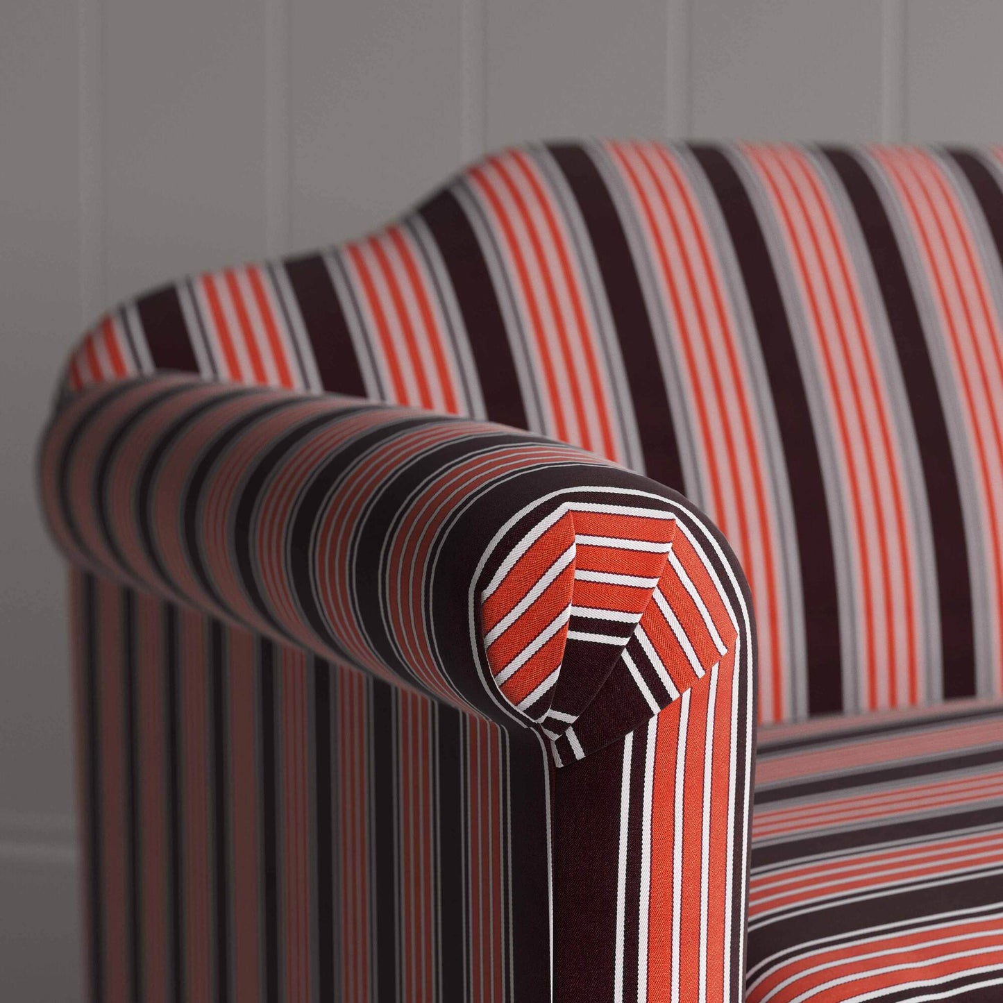 Dolittle in Regatta Cotton, Flame, Arm Design Closeup - Nicola Harding